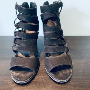 Reaction by Kenneth Cole Black Bootie.  Size 6.  Strappy Style